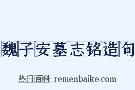 魏子安墓志铭造句是什么意思的图片